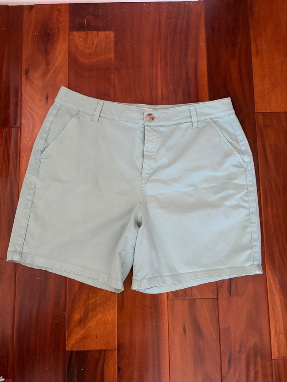 new directions Sage Green Flat Front Men's Shorts